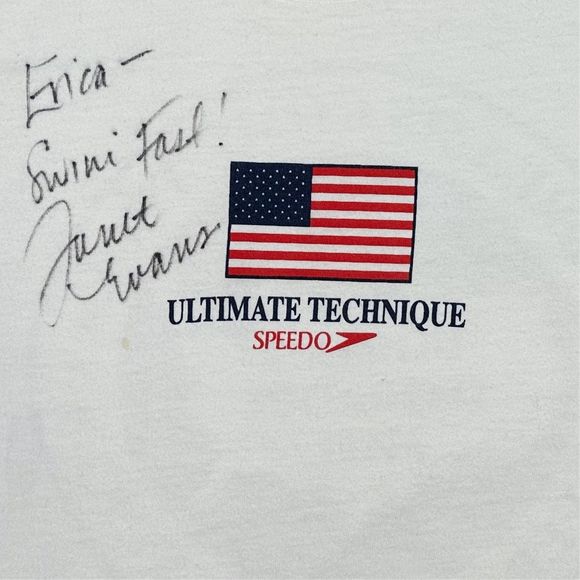 Speedo Ultimate Technique Swim Meet x Olympic Gold Medalist Janet Evans Tee - S - Picture 2 of 7